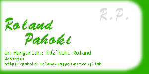 roland pahoki business card